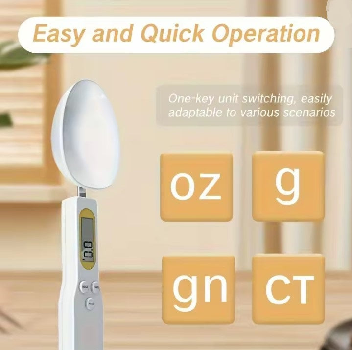 500g/17.64oz Digital Measuring Spoon Scale - Precise Kitchen Scale for Cooking and Baking - Handy Weighing Spoon