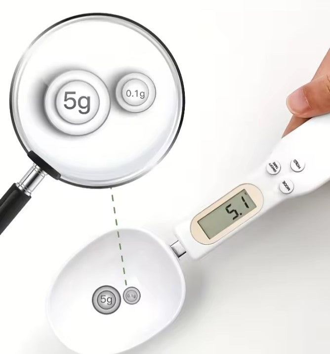 500g/17.64oz Digital Measuring Spoon Scale - Precise Kitchen Scale for Cooking and Baking - Handy Weighing Spoon