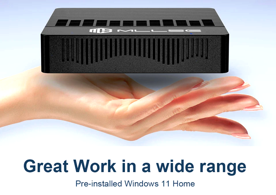 MLLSE Mini PC M2 Air Intel Gemini Lake N4000 Intel J3710 Windows 11 6GB RAM 128GB SSD - Dual-Band Wi-Fi Bluetooth USB Mini Computer