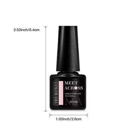 MEET ACROSS 8Pcs/Set Gel Nail Polish Set for All Season Neon Marcaron Green Red Series UV Gel Varnish Manicure Kit Nail Supplies