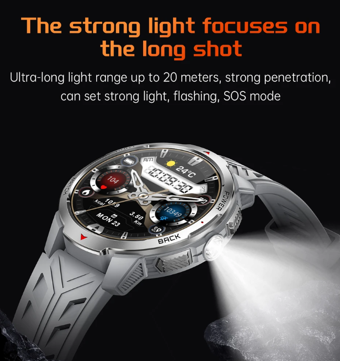 The best smartwatch at an incredible price - Military Outdoor Smart Watch Men 1.7inch Screen Compass Bluetooth Call 3ATM Waterproof  1100mAh Super Capacity Battery Need charge after one week or more!