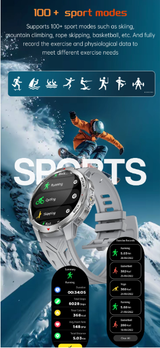 The best smartwatch at an incredible price - Military Outdoor Smart Watch Men 1.7inch Screen Compass Bluetooth Call 3ATM Waterproof  1100mAh Super Capacity Battery Need charge after one week or more!