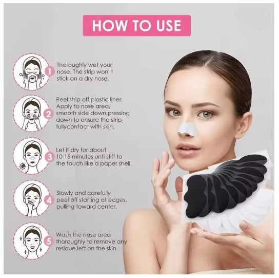 25 PCS Premium Bamboo Charcoal Blackhead Removal Nose Pore Strips, Nasal patch Exfoliating Beauty Deep Cleansing Nose Care Patch