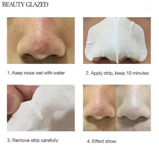 25 PCS Premium Bamboo Charcoal Blackhead Removal Nose Pore Strips, Nasal patch Exfoliating Beauty Deep Cleansing Nose Care Patch