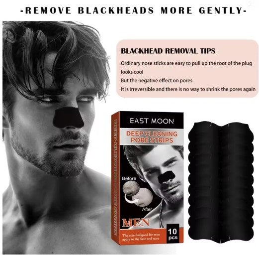 10Pcs Nose Blackhead Sticker Strip Mask for Nose Deep Cleaning Firming Shrink Pore Unisex Exfoliating Nasal Nose Skin Care Tool