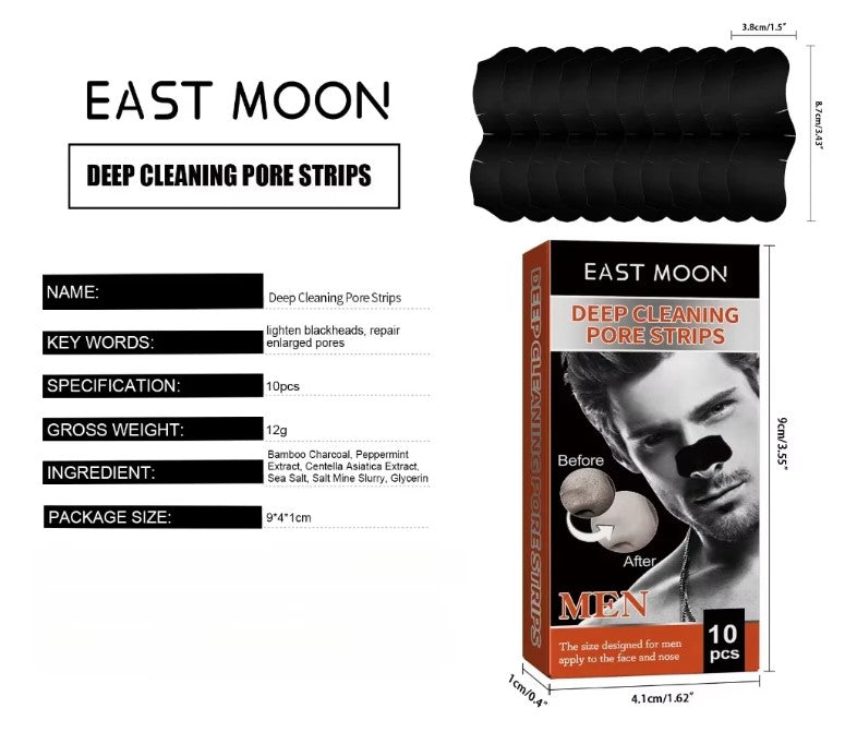 10Pcs Nose Blackhead Sticker Strip Mask for Nose Deep Cleaning Firming Shrink Pore Unisex Exfoliating Nasal Nose Skin Care Tool