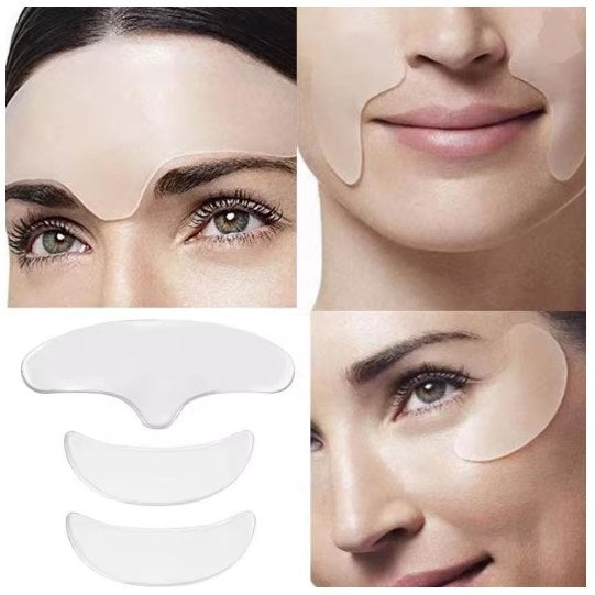 Set of 3 Reusable Anti Wrinkle Forehead Patch Silicone Patch Soft Comfortable Easy to Carry Facial Care Eye Mask Skin Care Tools