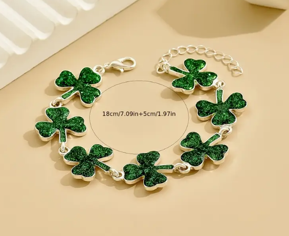 Green Clover bracelet - Βραχιόλι με τριφύλλια