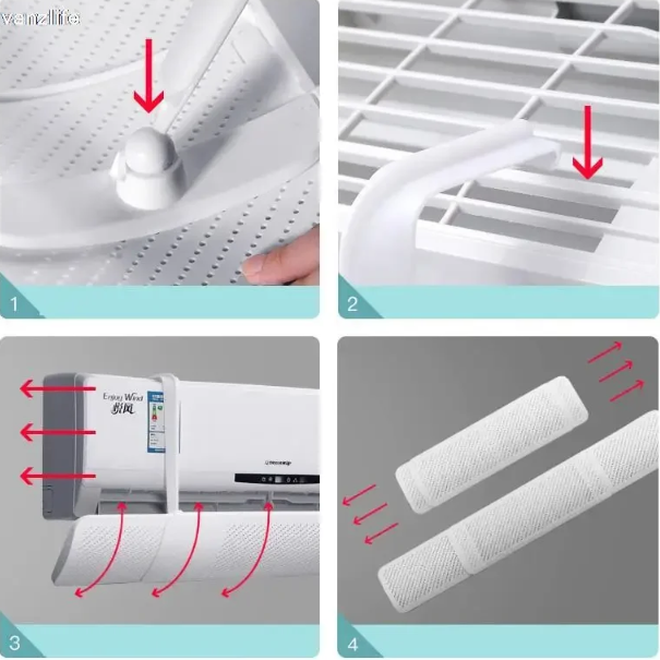Universal Wall-Mounted Air Conditioning Windshield Baffle Anti-Direct Blowing Windproof Cold Air Guide for Home Air Conditioner