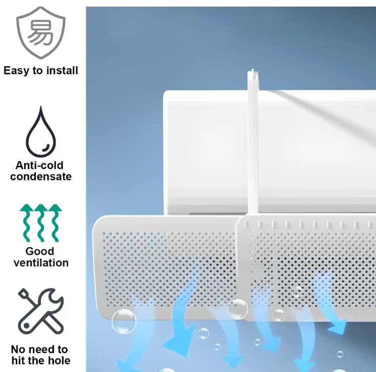 Universal Wall-Mounted Air Conditioning Windshield Baffle Anti-Direct Blowing Windproof Cold Air Guide for Home Air Conditioner
