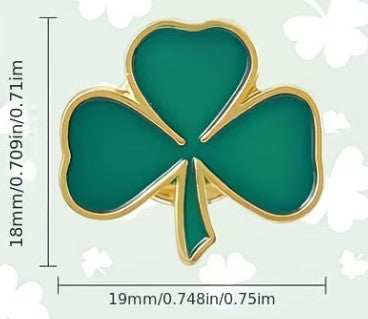 Shamrock Celebration St. Patrick's Day Brooch Pin - Καρφίτσα για πέτο ή τσάντα με πεταλούδα από πίσω