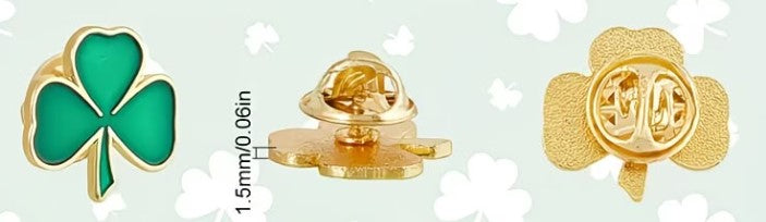 Shamrock Celebration St. Patrick's Day Brooch Pin - Καρφίτσα για πέτο ή τσάντα με πεταλούδα από πίσω