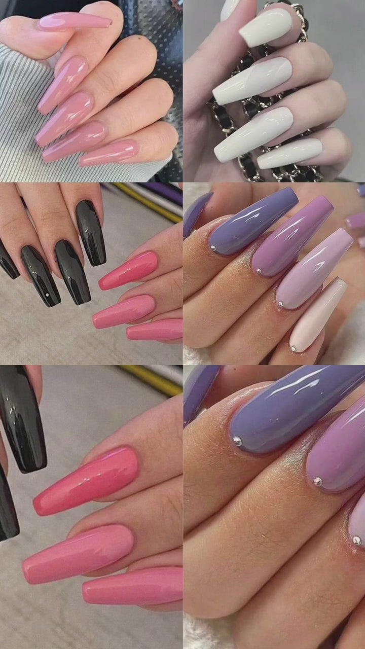 288pcs/box Colourful Fake Nails Acrylic Full Cover Nail Tips Ballet Wear Nail Press on Nails with Gel DIY Manicure Tools